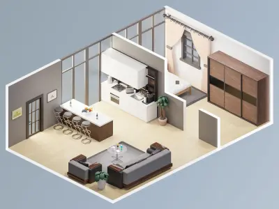 Room 39 Low-poly 3D model