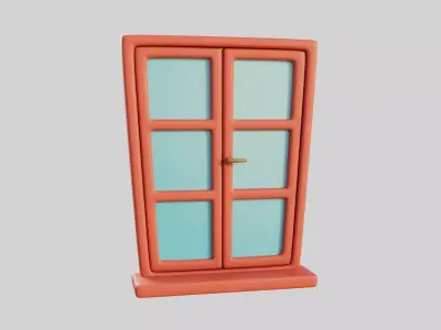 Cartoon Window 8b 3D model