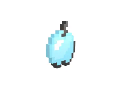 Pixel Apple v1 014 Low-poly 3D model