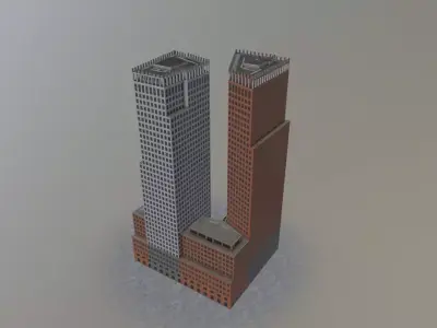 Den Haags Twin Towers Low-poly 3D model