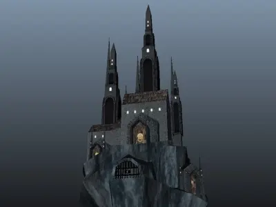 Dracula s Castle Low-poly 3D model