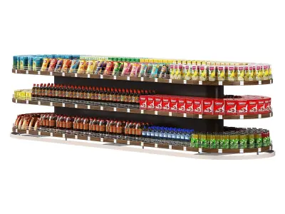  Store shelves Low-poly 3D model