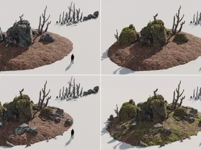 Moss Biome Ground Scatter - 3D AssetKit PBR Low-poly 3D model