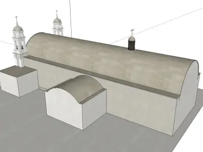 Architecture-Religion-God-Culture-Temple-083 church with two ... 3D model