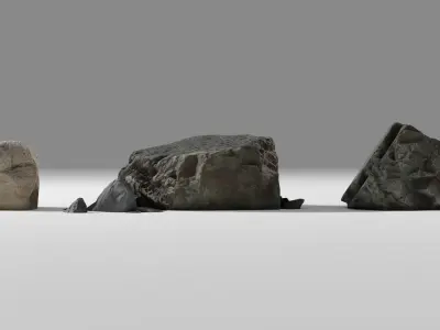 Rock Pack V1 - 11 Unique Rocks small to big 3D model