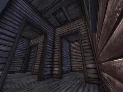 Boston House 04 - Enterable Low-poly 3D model