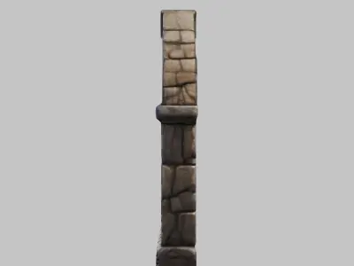 Medieval Stone Window Low-poly 3D model