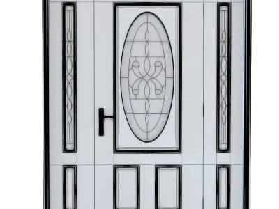 Door with 4 different wood materials Low-poly 3D model