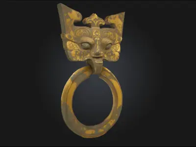 Bronze Dragon Door Knocker  Mystical Elegance with a Roar 3D print model