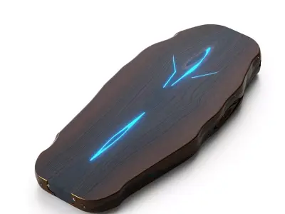 Luminous Wood Tablet Device Low-poly 3D model