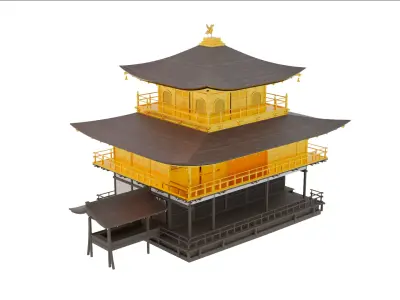 Japanese Temple Kinkakuji - Golden Pavilion - High Quality 3D model