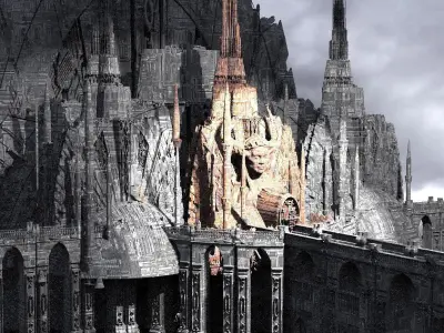 Alien Holy Temples 2 Kit bash 3D model