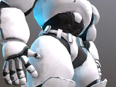 stomtobt003 humanoid robot Low-poly 3D model