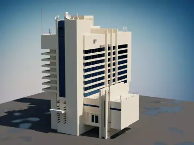 Low - poly Town Free low-poly 3D model