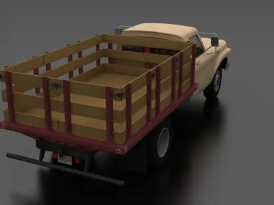 F-Series F-350 Flatbed Truck 1964 Low-poly 3D model