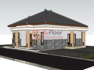 House 20x15m code 524 - Sketchup 3D model 3D model 3D model