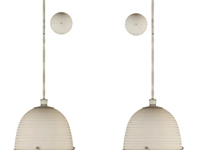 SEEDED GLASS AND SCREEN BELL PENDANT 3D model