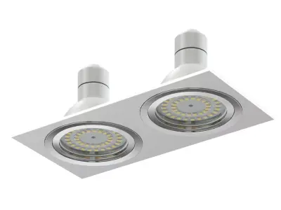 Double Halogen Light 3D Model 3D model