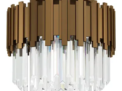 NORAH modern ceiling light fixture with clear crystals 3D model