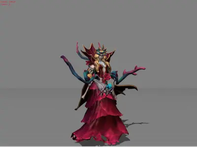Vexana Sanguine Rose Low-poly 3D model