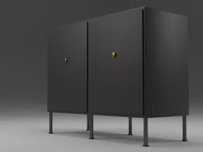Cabinet with two doors 3D model