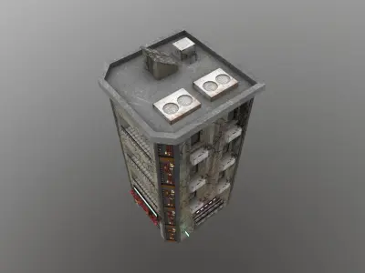 Cyberpunk City - Building 39 Low-poly 3D model