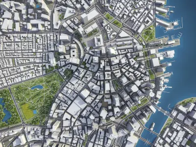 Boston Low-poly 3D model