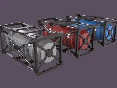 Sci-Fi barrel Low-poly 3D model