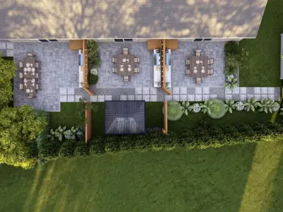 3D Exterior Scene 3D model design garden and landscape 3D model