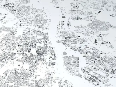 Warsaw Streets and Buildings 3D model