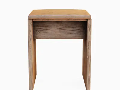 Wooden Stool A 03 Low-poly 3D model