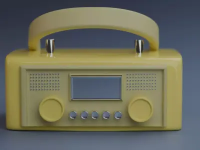 Retro Portable Radio Low-Poly Low-poly 3D model
