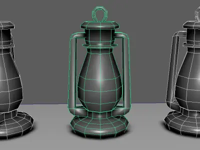 Old Steel Lantern Textured Low-poly 3D model