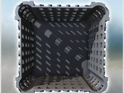 Building with rounded corners and brick walls intact version 39  3D print model