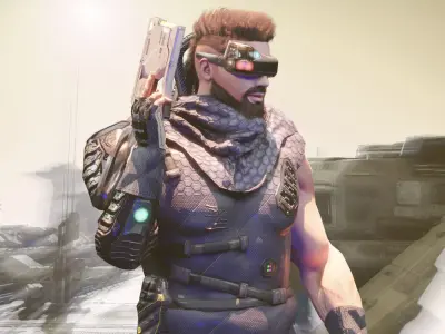 Sci Fi Cyberpunk Action Male-Ednar Cylo Low-poly 3D model