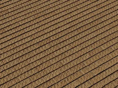 Ribbed Terracotta Wall Tiles PBR Texture Texture