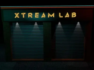 Store xtream lab at night 3D model