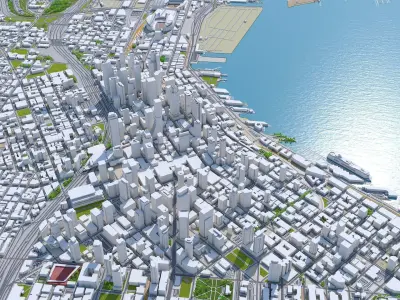 Seattle Downtown Washington USA Low-poly 3D model