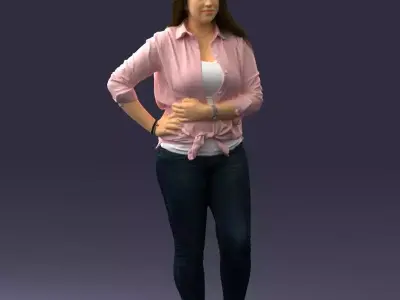 000347 Young Woman in Casual Outfit 3D model