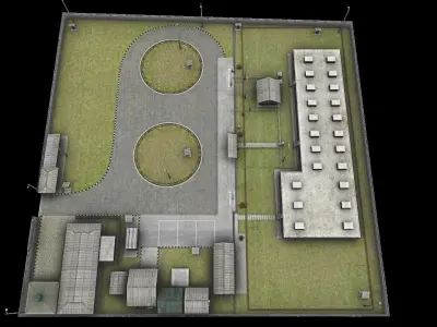 PERTAMINA Oil Factory Low-poly 3D model