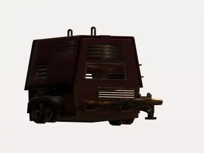 Game utility trailer Low-poly 3D model