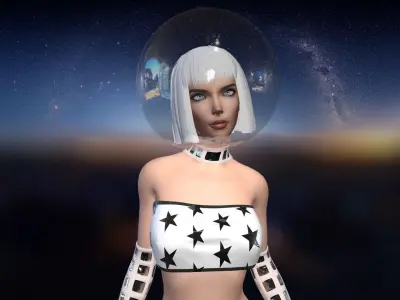 Cosmo lady Low-poly 3D model