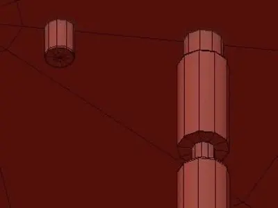 ALCHEMY chandelier with four balls hanging from it 3D model