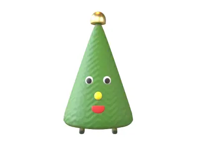 Christmas Tree Character v1 001 Free low-poly 3D model