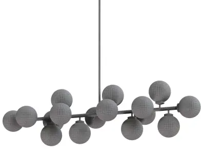  Glass Globes Linear Chandelier 3D model