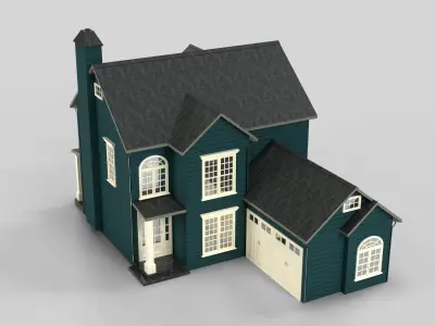 British House Design 18T3  Low-poly 3D model
