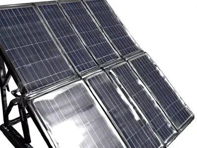 Modern Solar Panel Array with Stand Low-poly 3D model