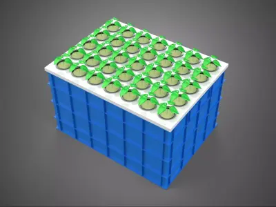 PLASTIC WATER TANK STORAGE CONTAINER AEROPONIC PLANT GROW FARM 3D model