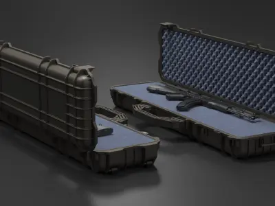  Assembled Black AK 47 in Open Hard Case 