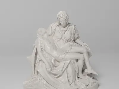 La Pieta Sculpture VR AR Mobile-ready Game-ready Low-poly 3D model